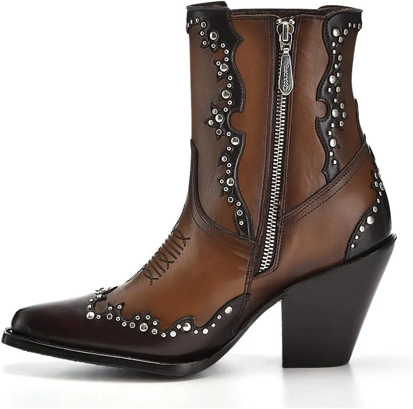 Cuadra Women's Bootie in Genuine Leather Brown 4W00RS