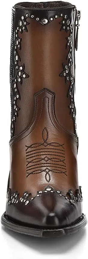 Cuadra Women's Bootie in Genuine Leather Brown 4W00RS