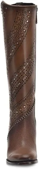 Cuadra Women's Tall Boot in Genuine Leather Brown 3W21RS