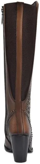 Cuadra Women's Tall Boot in Genuine Leather Brown 3W21RS