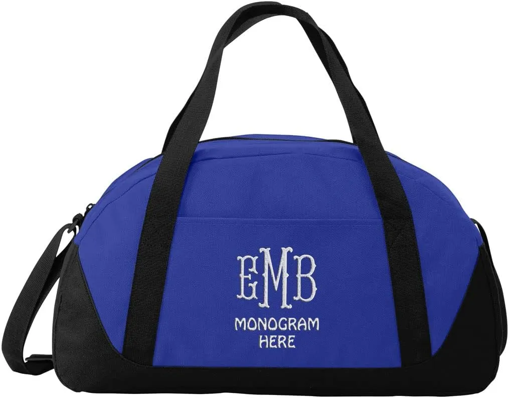 Custom Sport Duffel Bags for Men, Women, Dome, Royal - Add Your Monogram - Personalized Weekender Bag for Gym, Overnight, Travel