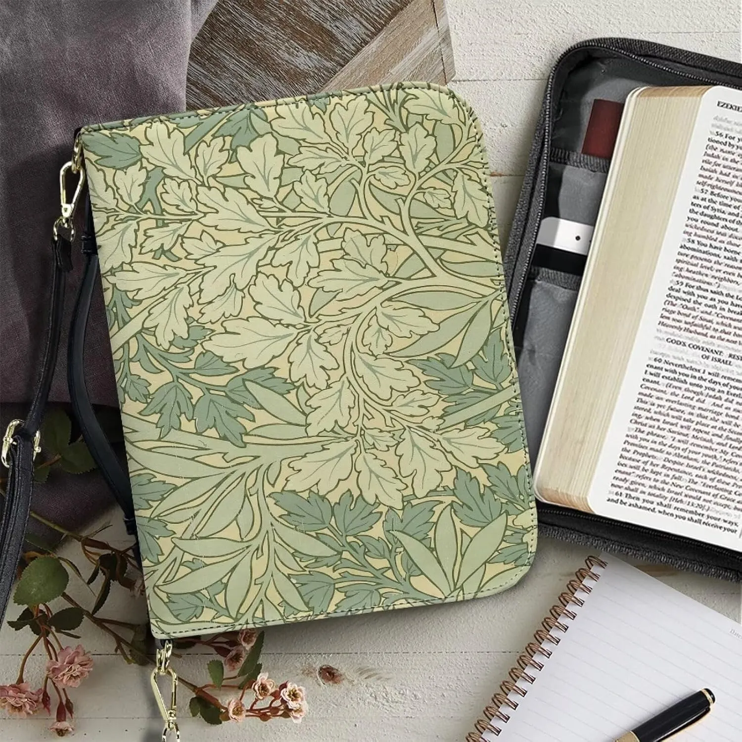 Customization Bible Cover Church Book Cover,Carrying Book Case Crossbody Bag Bible Protective with Zipper
