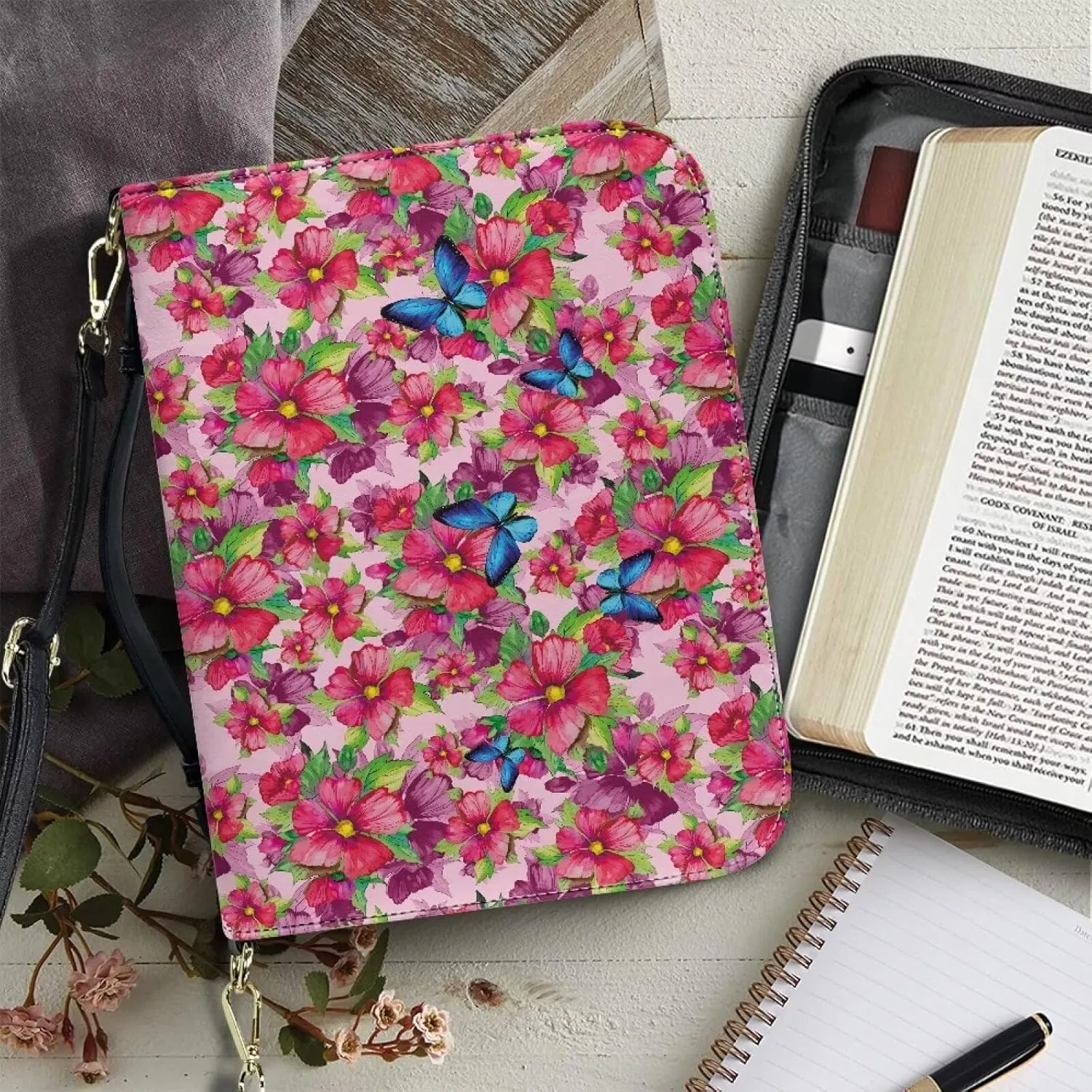 Customization Bible Cover Church Book Cover,Carrying Book Case Crossbody Bag Bible Protective with Zipper