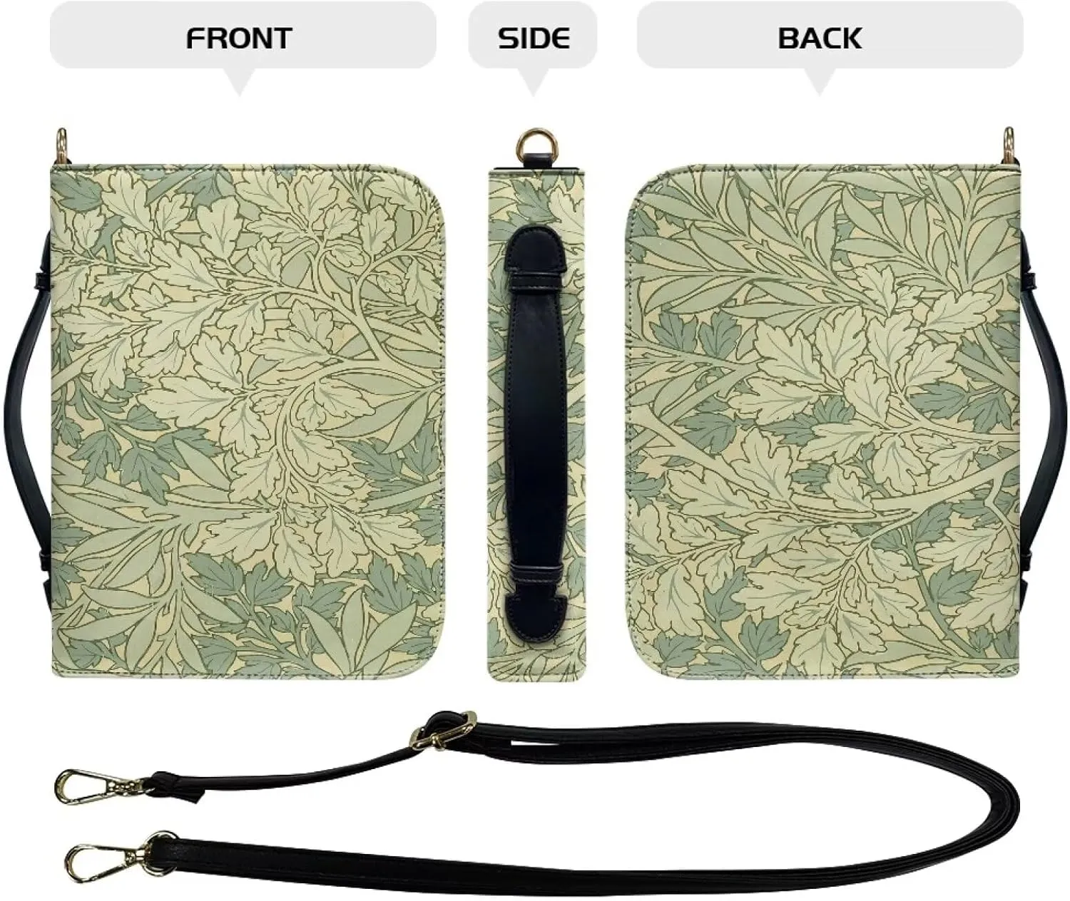 Customization Bible Cover Church Book Cover,Carrying Book Case Crossbody Bag Bible Protective with Zipper