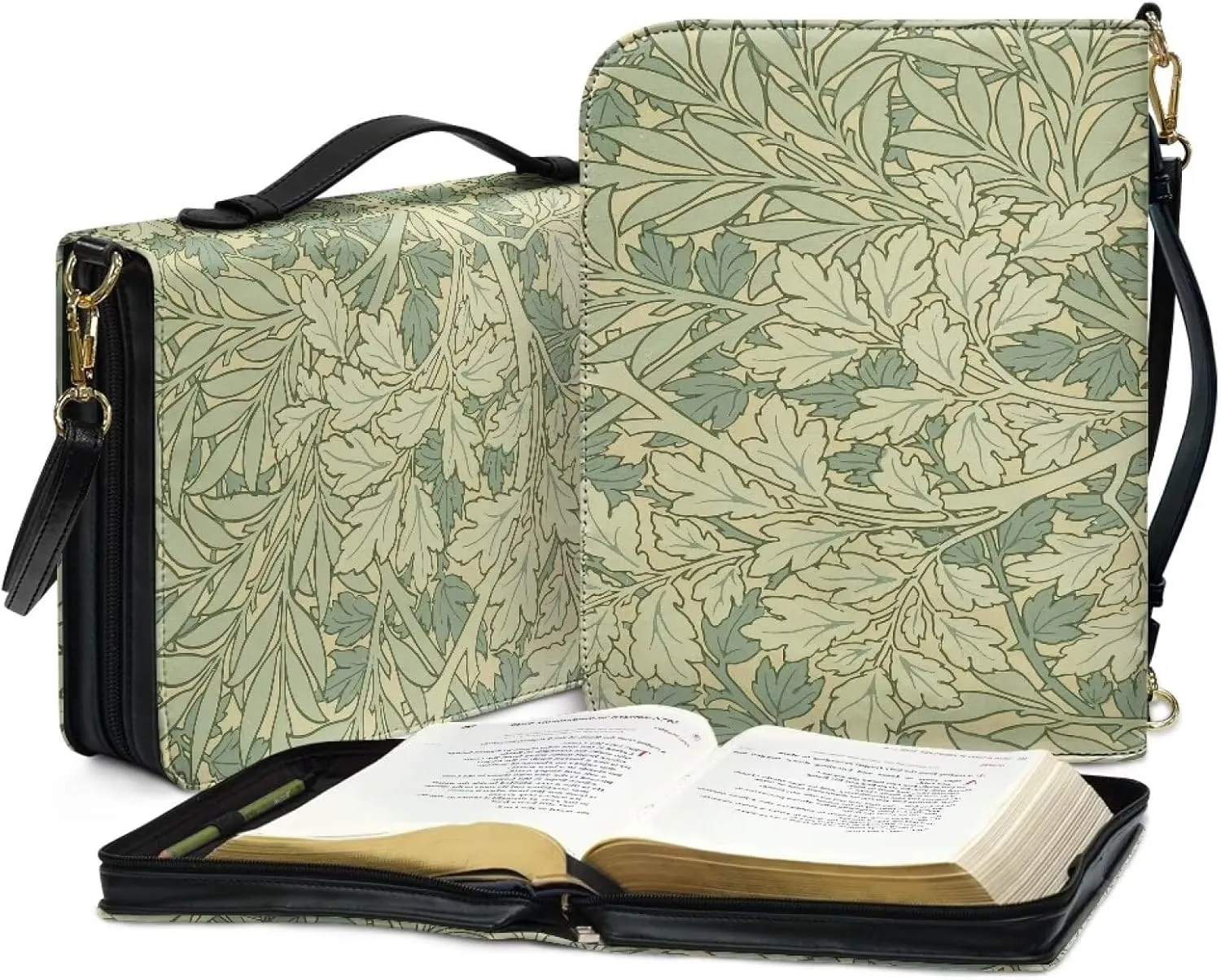 Customization Bible Cover Church Book Cover,Carrying Book Case Crossbody Bag Bible Protective with Zipper