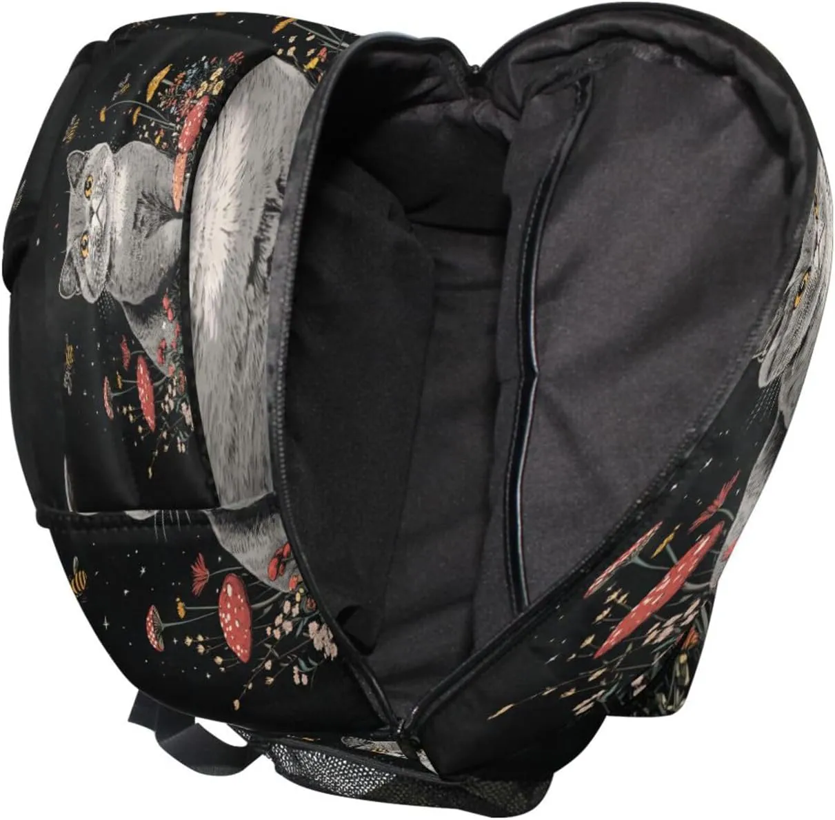 Cute Backpack for Teens Boys Girls Waterproof Business Work Bag with Chest Strap for College Work Aesthetic British Shorthair Cats Black
