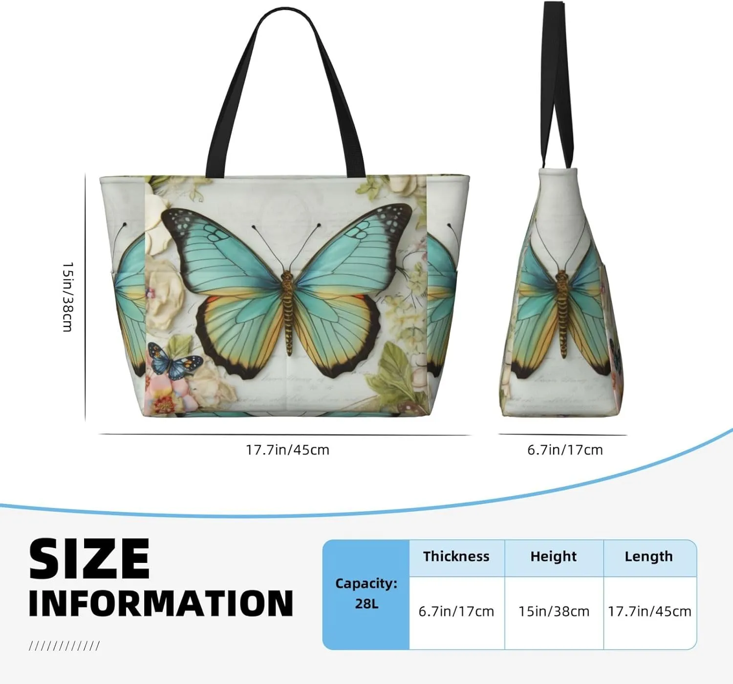 Cute Beach Tote Pool Bags for Women-Large Gym Grocery Tote Travel Towel Bag Reusable Handbags,7 Pockets, Zipper