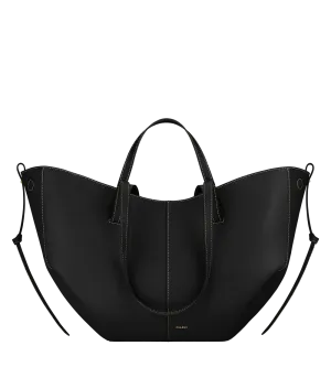 Cyme - Textured Black with Ecru Stitching