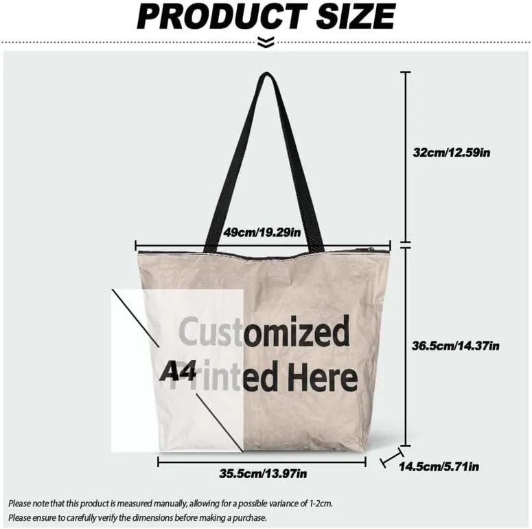 Daisy Flower Eco-Friendly Paper Tote Bag, French Bulldog Collie Dog Reusable Handbag Leopard Tote Bag for Women