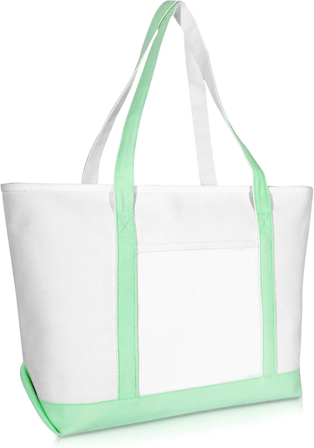 DALIX Daily Shoulder Tote Bag Premium Cotton in Mint Green