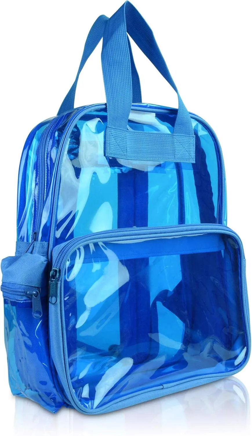 DALIX Small Transparent Clear Backpack in Neon Blue