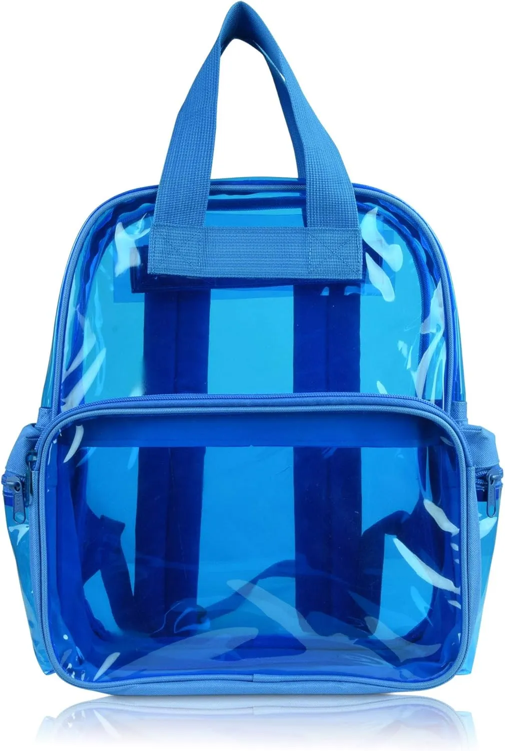 DALIX Small Transparent Clear Backpack in Neon Blue