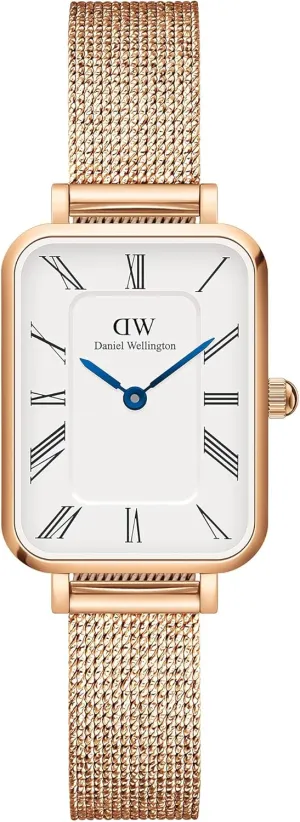 Daniel Wellington Roman Numerals Watch - 316L Stainless Steel Case, Leather or Stainless Steel Strap, Blue Hands, Analog Watch for Women