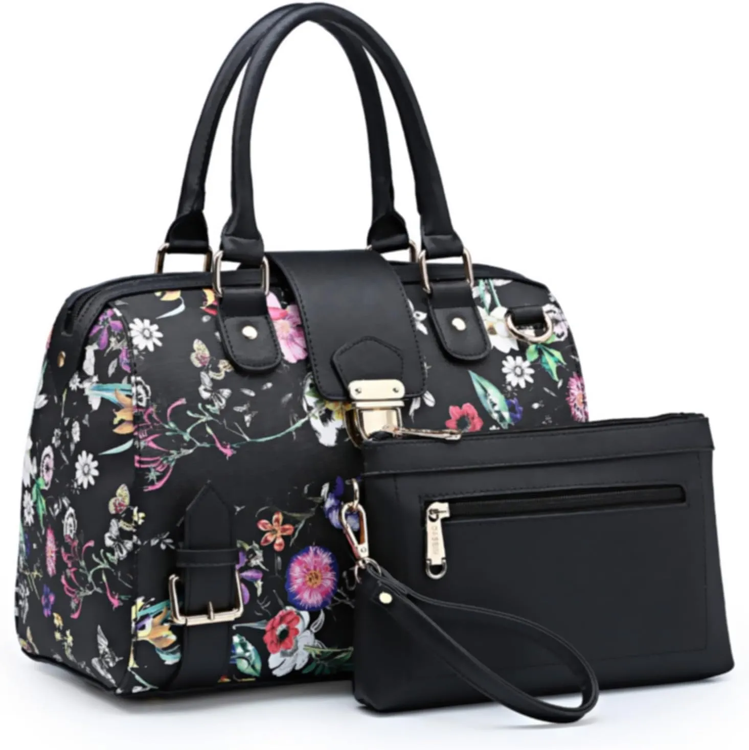 Dasein Women Barrel Handbags Fashion Satchel Bags Top Handle Shoulder Purses Vegan Leather Work Tote