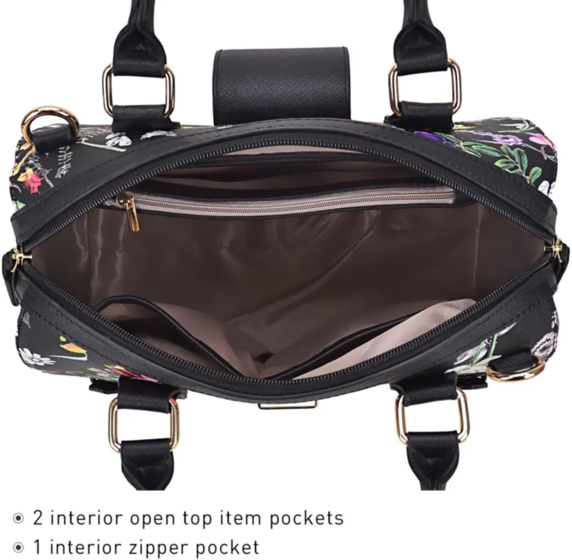 Dasein Women Barrel Handbags Fashion Satchel Bags Top Handle Shoulder Purses Vegan Leather Work Tote