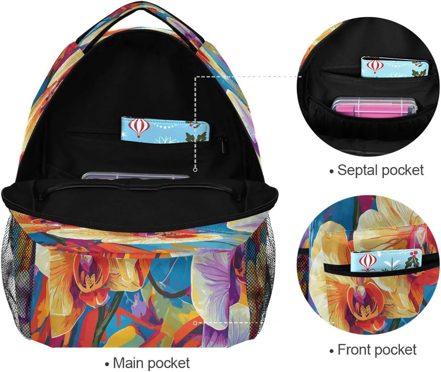 Day Backpack for Teens Boys Girls Waterproof Sports Backpack with Chest Strap for College Work Meat Loaf Surrealism Style