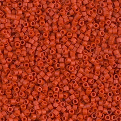 DB 795, Vermillion Opaque Matte Dyed - Miyuki Delica Beads - Size 11 - 5 grams - Japanese Cylinder Seed Beads - Retail & Wholesale