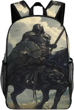 Death Dealer Viking On Horse Backpack Print Laptop Bag Shoulder Bags Travel Casual Daypacks For Women Men