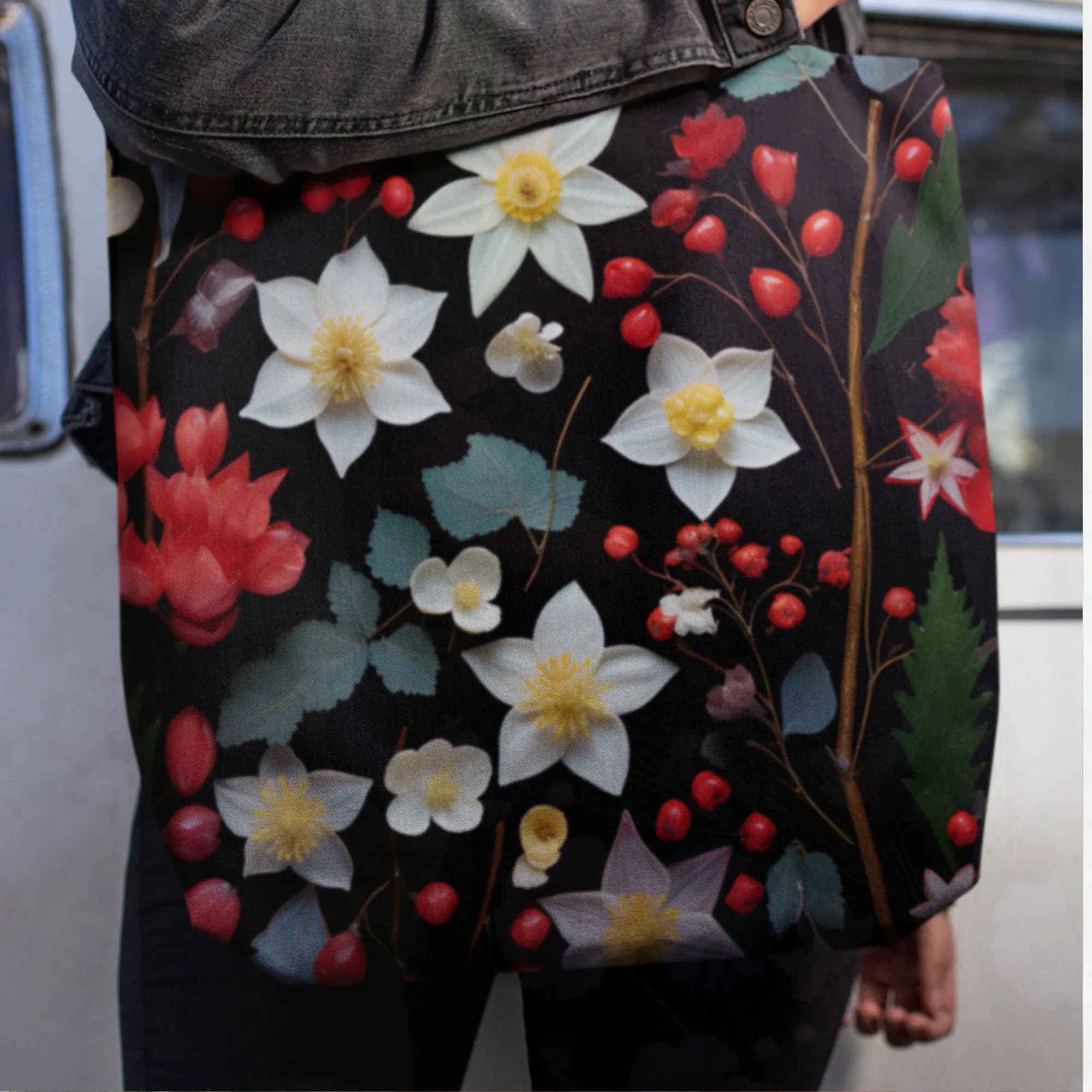 December Birth Flower Gift Tote Bag, Birth Month Flower Bag