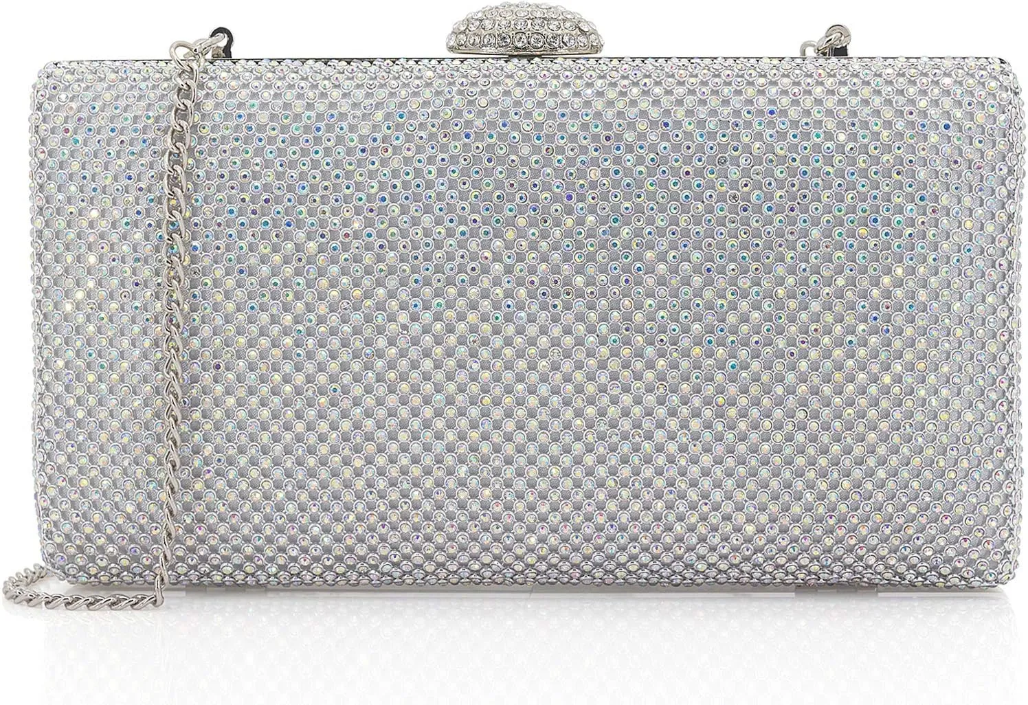 Dexmay Large Rhinestone Purse with Crystal Clasp Evening Clutch Bag Formal Party Handbag