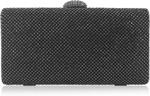 Dexmay Large Rhinestone Purse with Crystal Clasp Evening Clutch Bag Formal Party Handbag