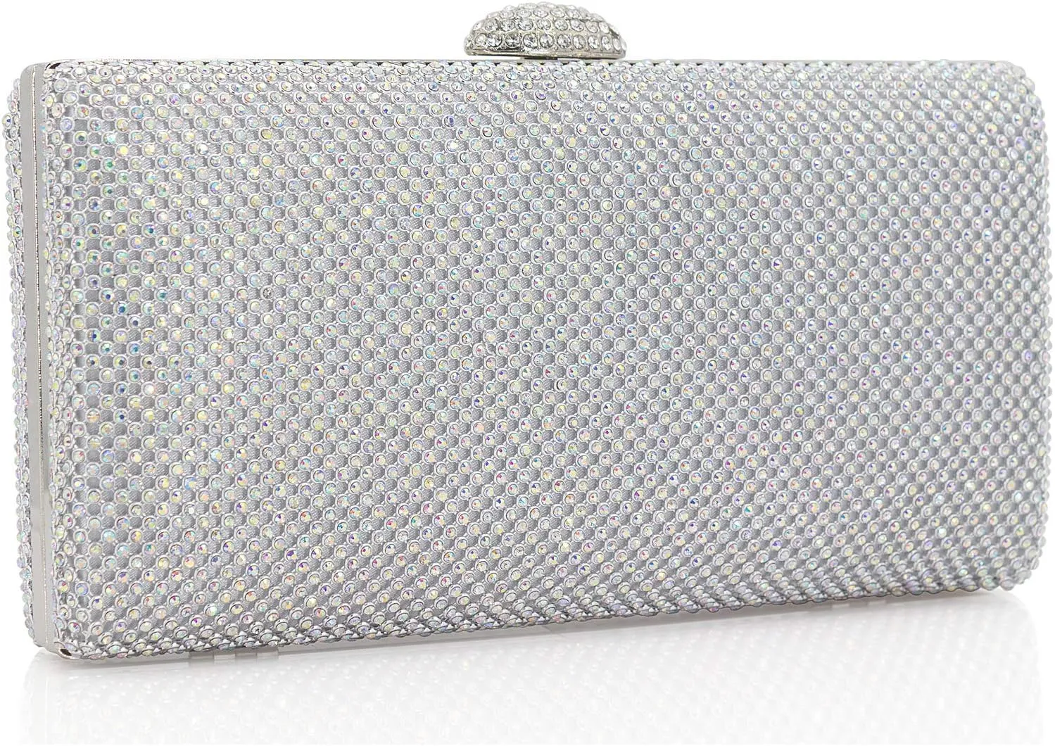 Dexmay Large Rhinestone Purse with Crystal Clasp Evening Clutch Bag Formal Party Handbag
