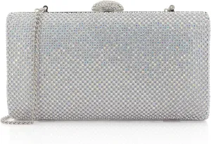 Dexmay Large Rhinestone Purse with Crystal Clasp Evening Clutch Bag Formal Party Handbag