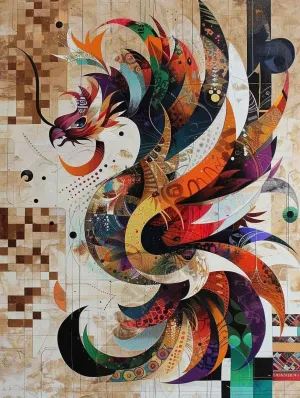 Diamond Painting Kit Bird Abstract Diamond Art Kits for Adults DIY Full Round Drill Embroidery Cross Stitch Gems for Crafting 5D Crystal Gem Art Adult Crafts for Home Wall Decor Gifts 20x28inch Z-TVS