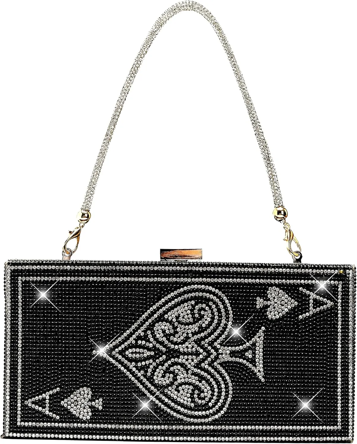 Diamond Sliver Crystal Evening Bag Rhinestone Bling Money Purses Poker Card Handbags Clutch For Party.