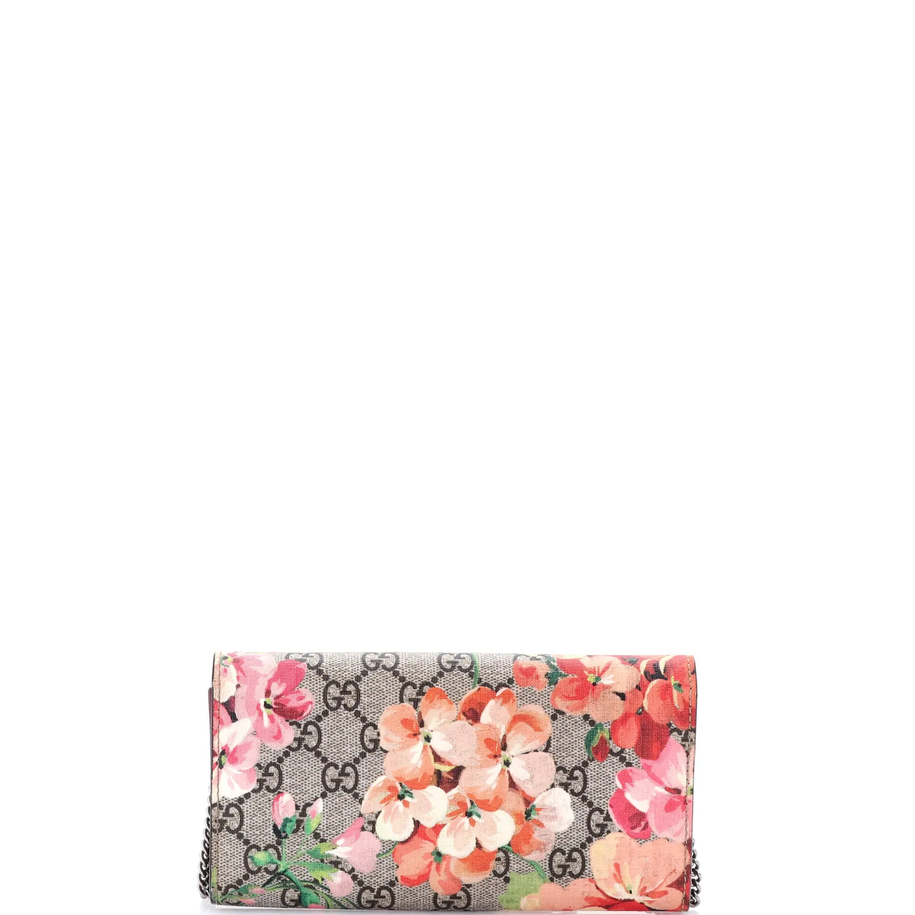 Dionysus Chain Wallet Blooms Print GG Coated Canvas Long