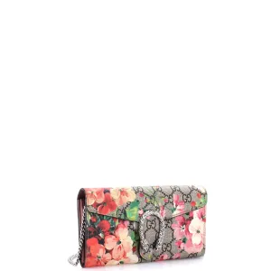 Dionysus Chain Wallet Blooms Print GG Coated Canvas Long