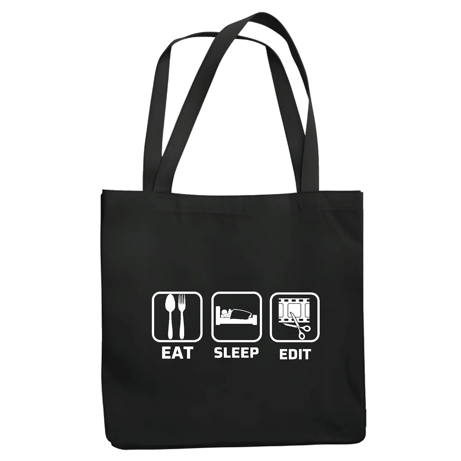 Director Editor Film Humor Eat Sleep Edit Navy Black Multicolor Canvas Tote Bag