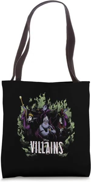 Disney Villains Green Flames Portrait Tote Bag