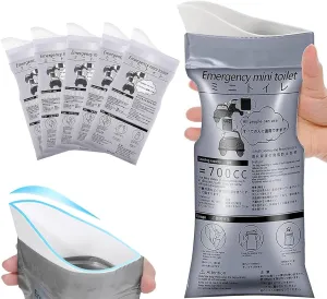 Disposable Urine Bags for Travel, Portable Urinals for Car, Pee Bags for Men, Women and Kids, 700ml Gel Vomit Bags for Car Emergency, Camping, Car Toilet for Adults