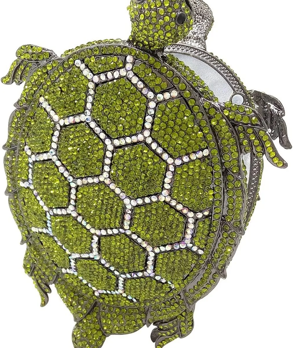 DJBM Chic Turtle Rhinestone Clutch Sparkle Women Crystal Evening Bags for Wedding Party Animal Diamond Minaudiere Handbag