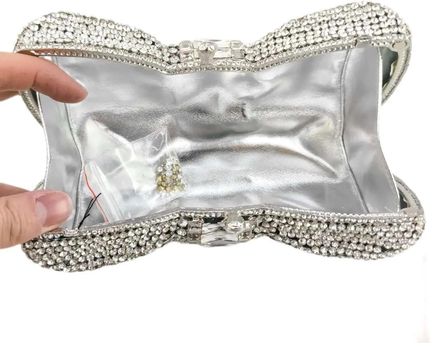 DJBM Sweet Bow Rhinestone Crystal Evening Clutch Diamond Evening Bags Purses and Handbags for Women Formal Party Wedding