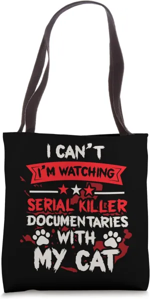 Documentaries Serial Killer Cat Halloween Film Lover Tote Bag