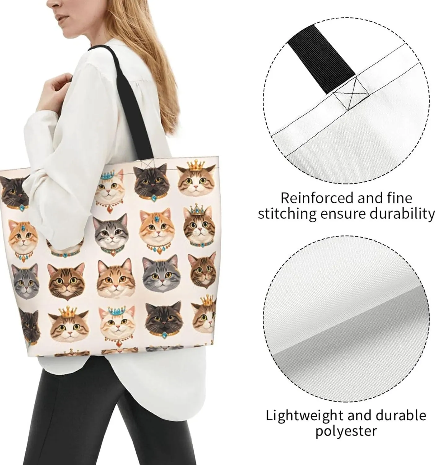 Dog Paw Tote Bag for Women Chicken Reusable Handbag Grocery Bags Skull Beach Shoulder Bag Shopping Handbags Gifts