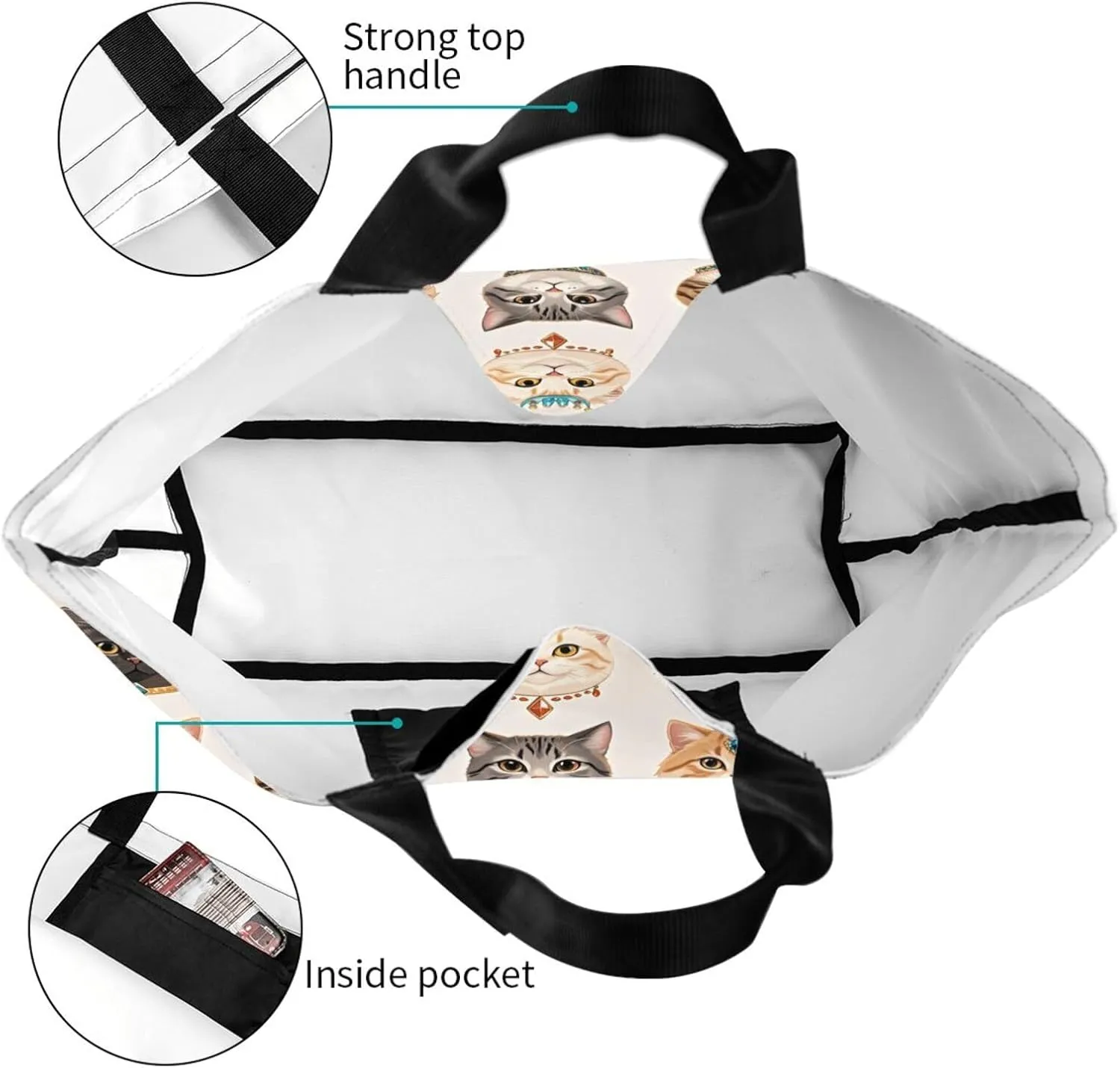 Dog Paw Tote Bag for Women Chicken Reusable Handbag Grocery Bags Skull Beach Shoulder Bag Shopping Handbags Gifts