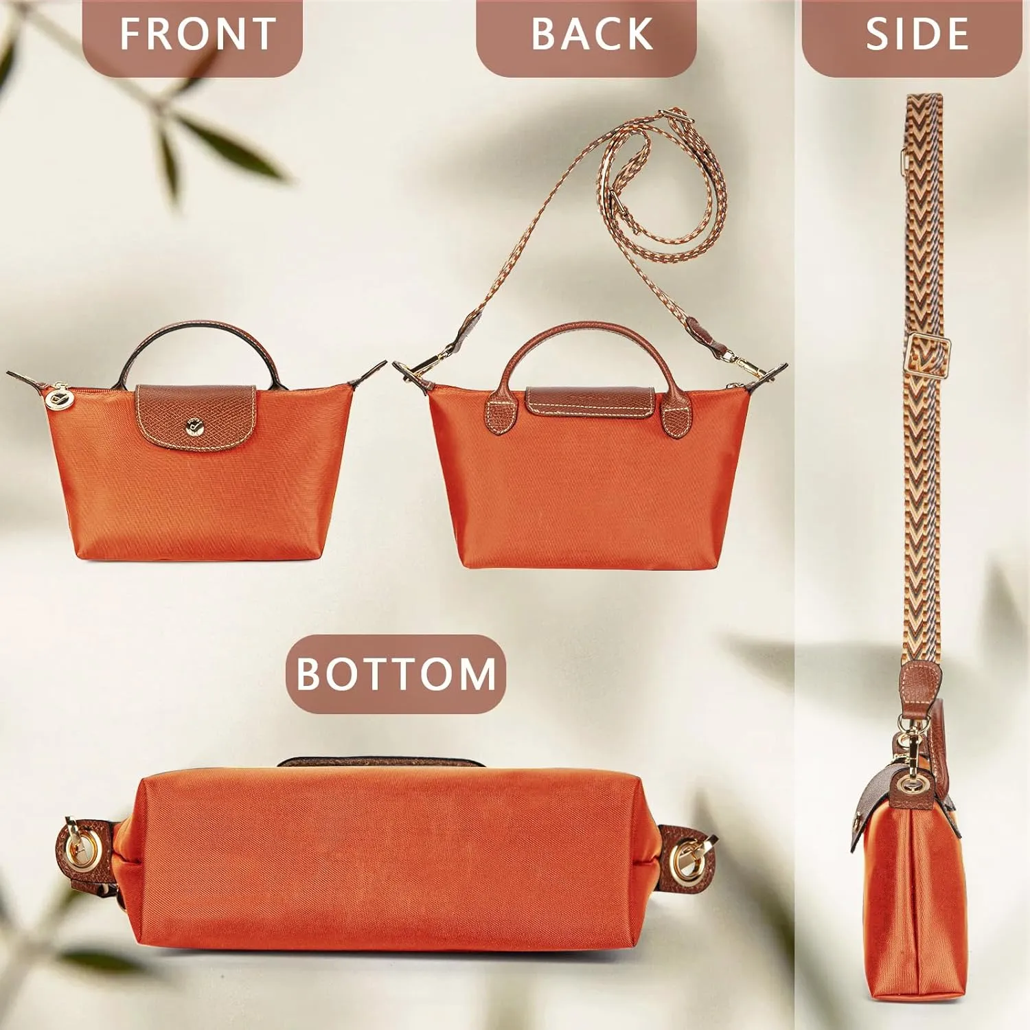 DOMAT Crossbody Bag for Women, Chic Lightweight Purse with Leather Top-handle, Compact Clutch Bag, Shoulder Handbag