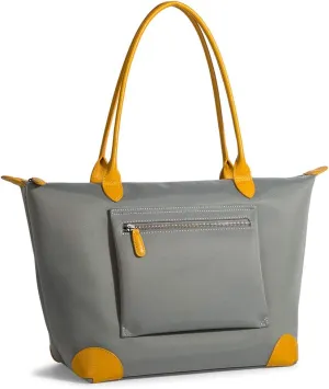 DORIS&JACKY Tote Bag For Women Large Lightweight Designer Leather Nylon Work Shoulder Bag And Foldable Travel Purse