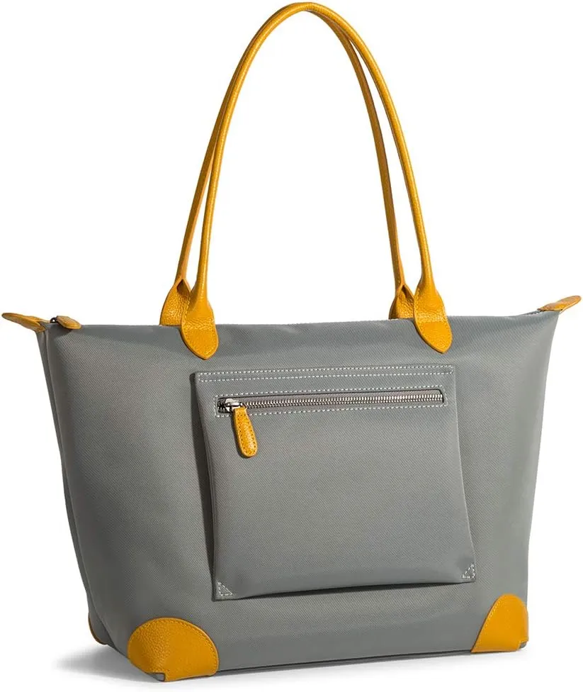 DORIS&JACKY Tote Bag For Women Large Lightweight Designer Leather Nylon Work Shoulder Bag And Foldable Travel Purse