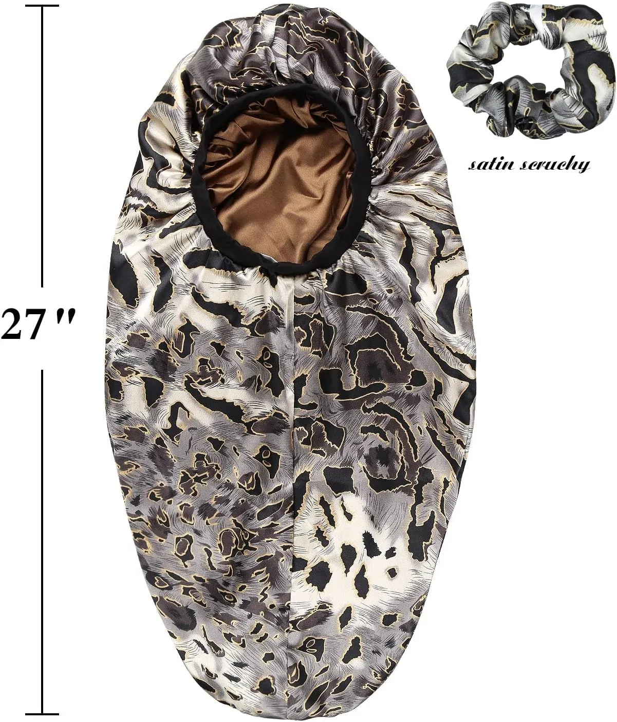 Double-Layer Satin Sleep Cap for Long Hair, Braids, Dreadlocks, Curly Hair