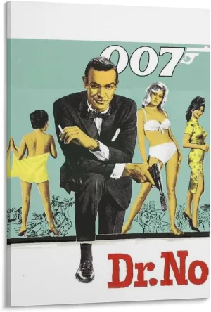 Dr. No James Bond Movie Poster Print 5 (9) Room Aesthetic Poster Print Art Wall Painting Canvas Posters Modern Bedroom Decor 20x30inch(50x75cm)