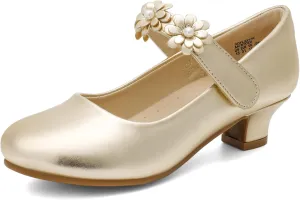 DREAM PAIRS Girls Mary Jane Dress Shoes Pumps Low Heels Flower Party Wedding Princess
