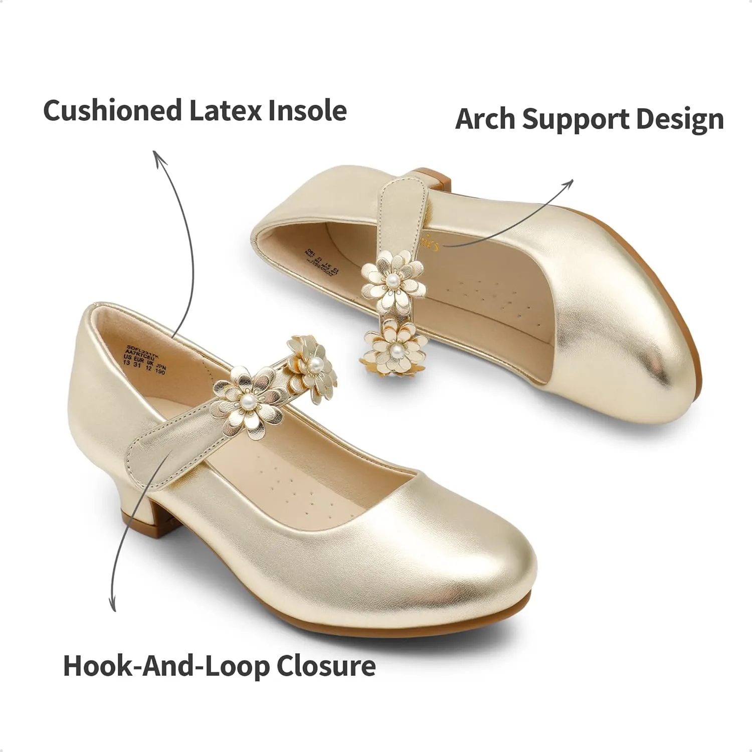 DREAM PAIRS Girls Mary Jane Dress Shoes Pumps Low Heels Flower Party Wedding Princess