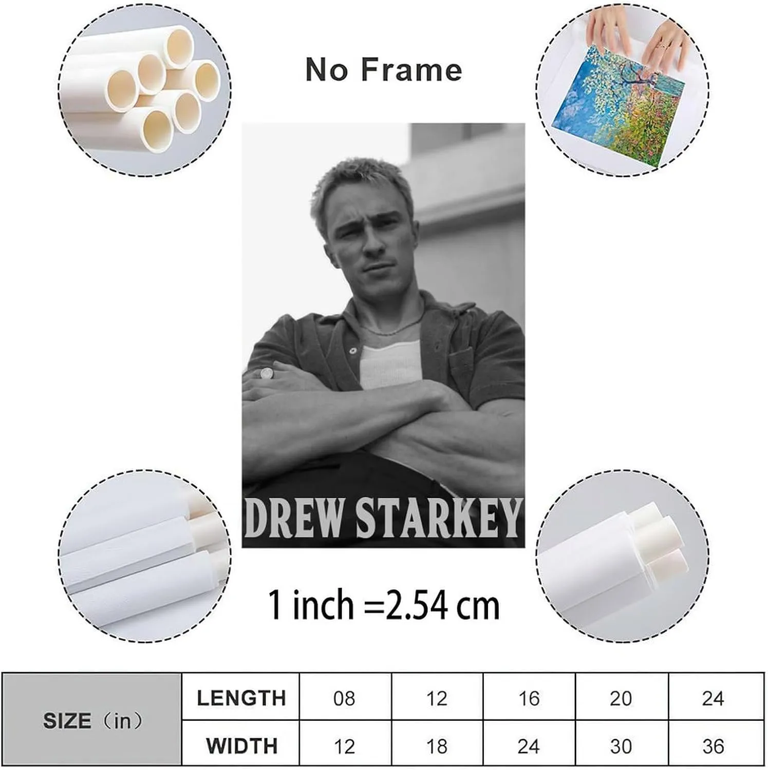 Drew Starkey American Actor Star Cool Portrait Art Poster (4) Canvas Painting Posters And Prints Wall Art for Living Room Bedroom Decor 08x12inch(20x30cm) Unframe-style