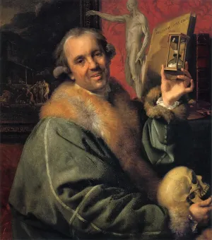 DTVWHQOHR Famous Painting Wall Art Prints Portrait Painting Self portrait by Johan Zoffany Vintage Canvas Prints for Office Decor 60x90cm