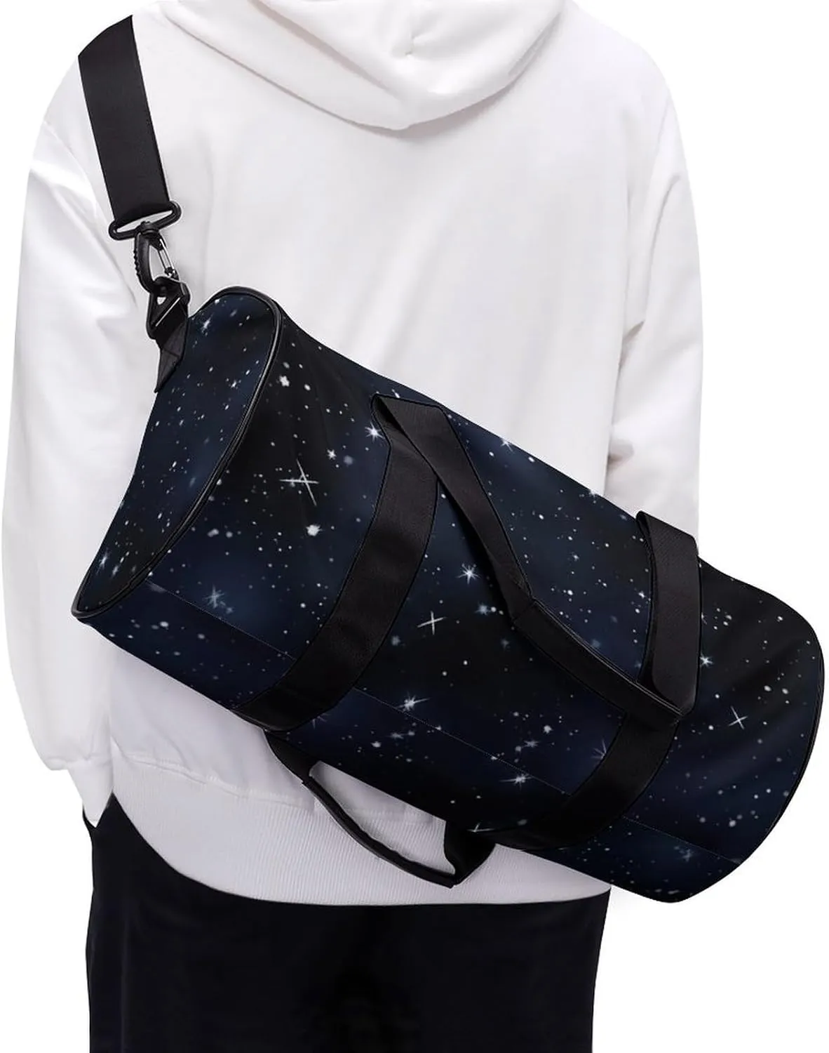 Duffel Bag for Men Women Gym Bag Cluster of Stars in Night Sky Travel Duffel Bag Waterproof Overnight Bag for Sports Workout