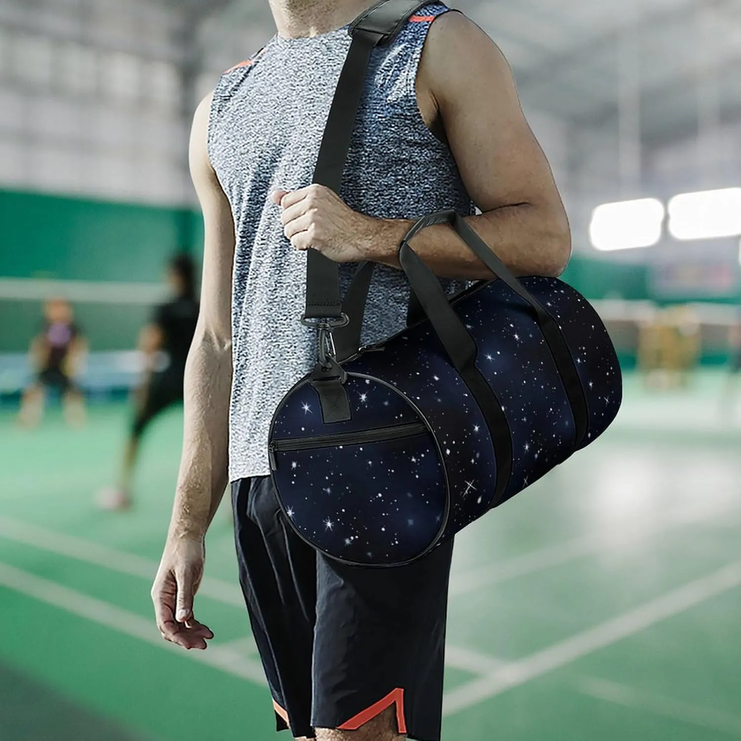 Duffel Bag for Men Women Gym Bag Cluster of Stars in Night Sky Travel Duffel Bag Waterproof Overnight Bag for Sports Workout